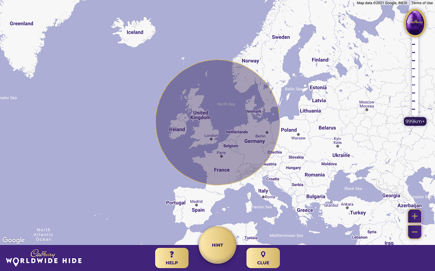 Seeker map with hint