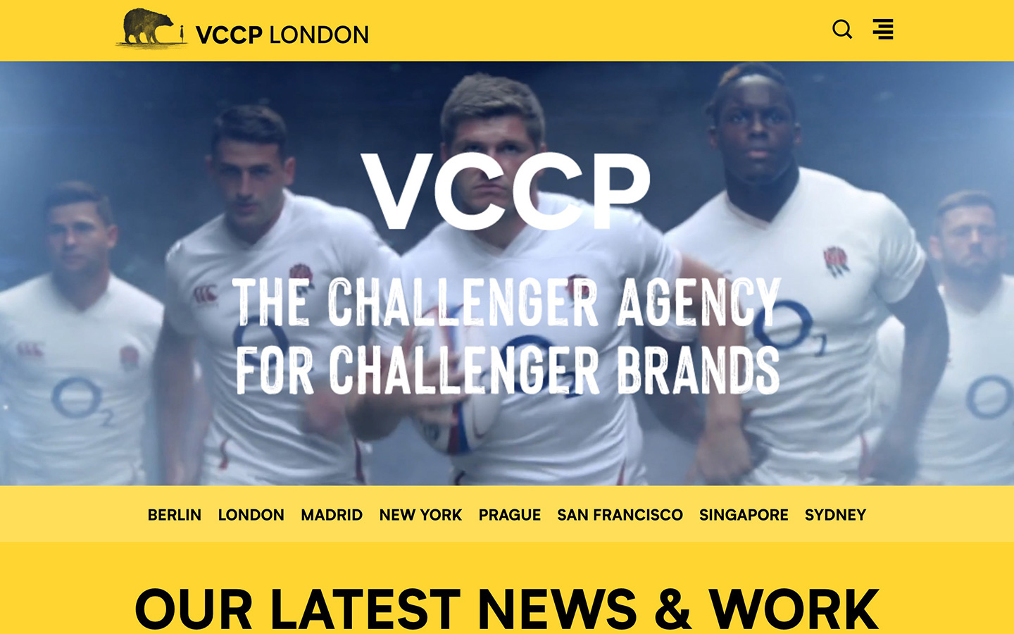 The VCCP landing page