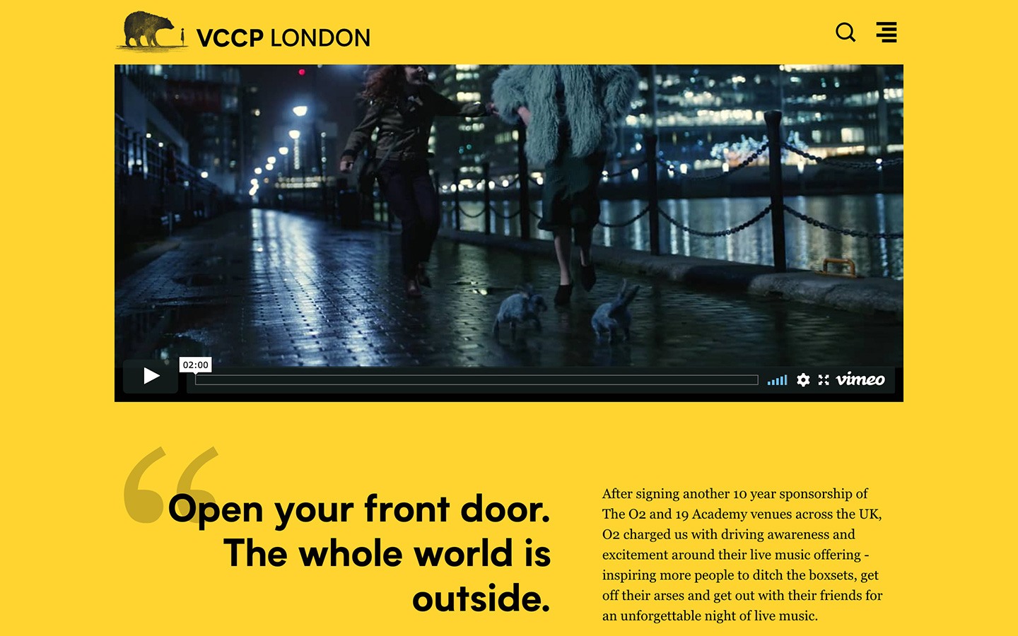 The VCCP work detail page
