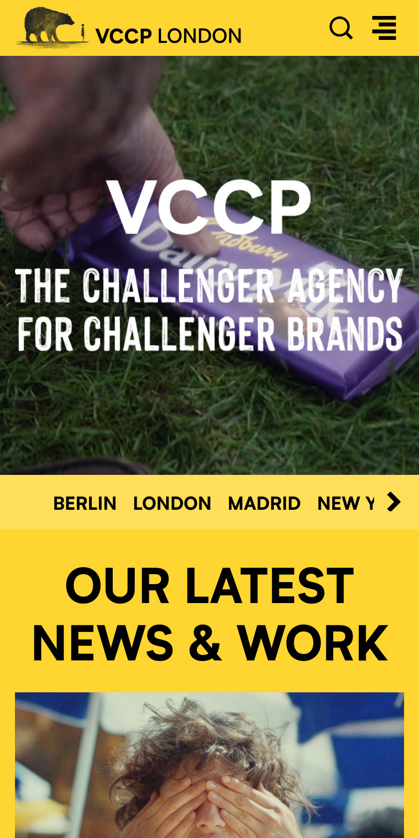 The VCCP landing page
