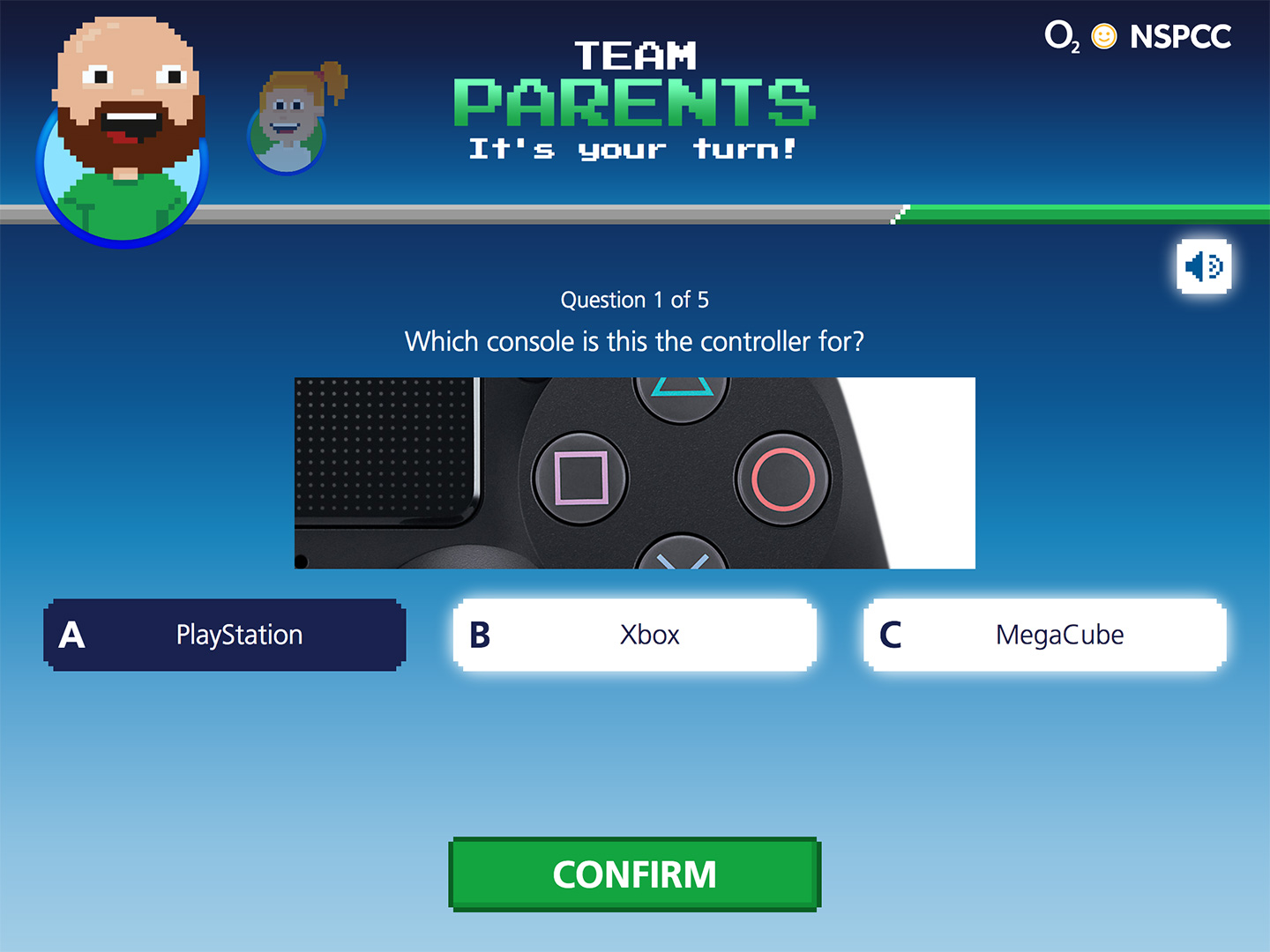 The O2 Parents vs Kids question page