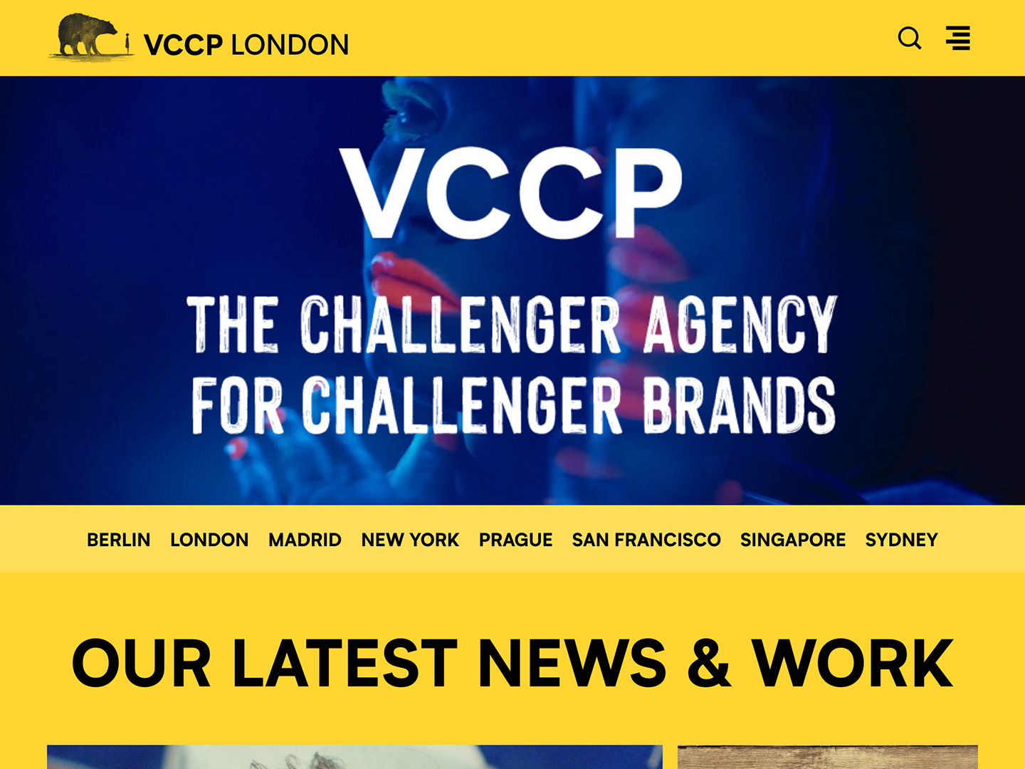 The VCCP landing page